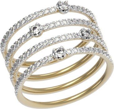 Кольцо из лимонного золота c бриллиантами