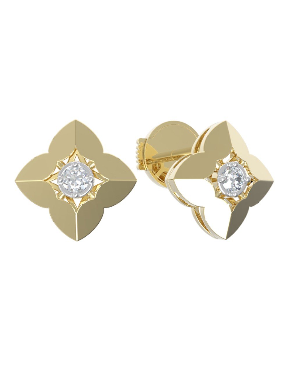 Серьги из лимонного золота c бриллиантами