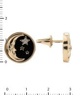 Серьги из золота c бриллиантами, ониксом и перламутром