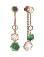 Серьги из золота c малахитом и перламутром