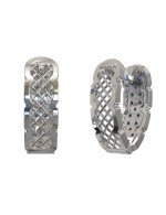 Серьги из белого золота c бриллиантами и сапфиром