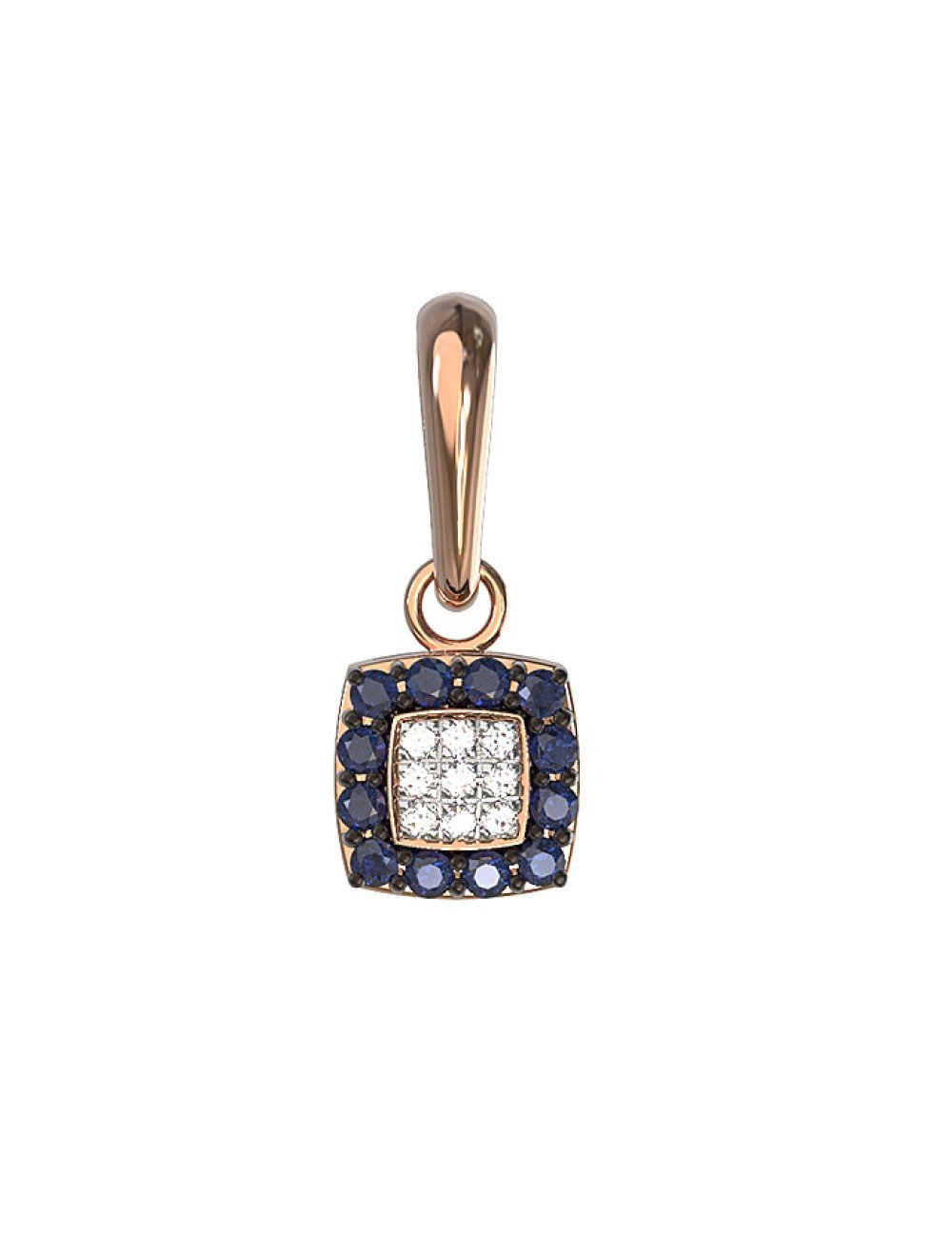 Подвеска из золота c бриллиантами и сапфиром