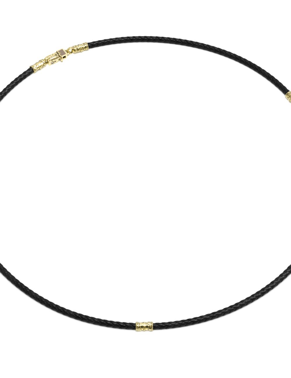 Гайтан из лимонного золота c кожаным шнурком