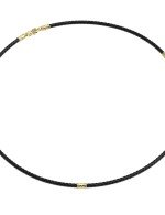 Гайтан из лимонного золота c кожаным шнурком