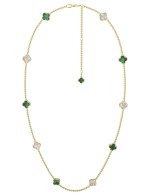 Колье из лимонного золота c малахитом и перламутром