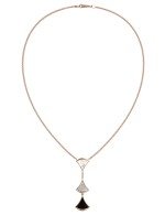 Колье из золота c бриллиантами, ониксом и перламутром