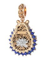 Подвеска из золота c эмалью и лазуритом