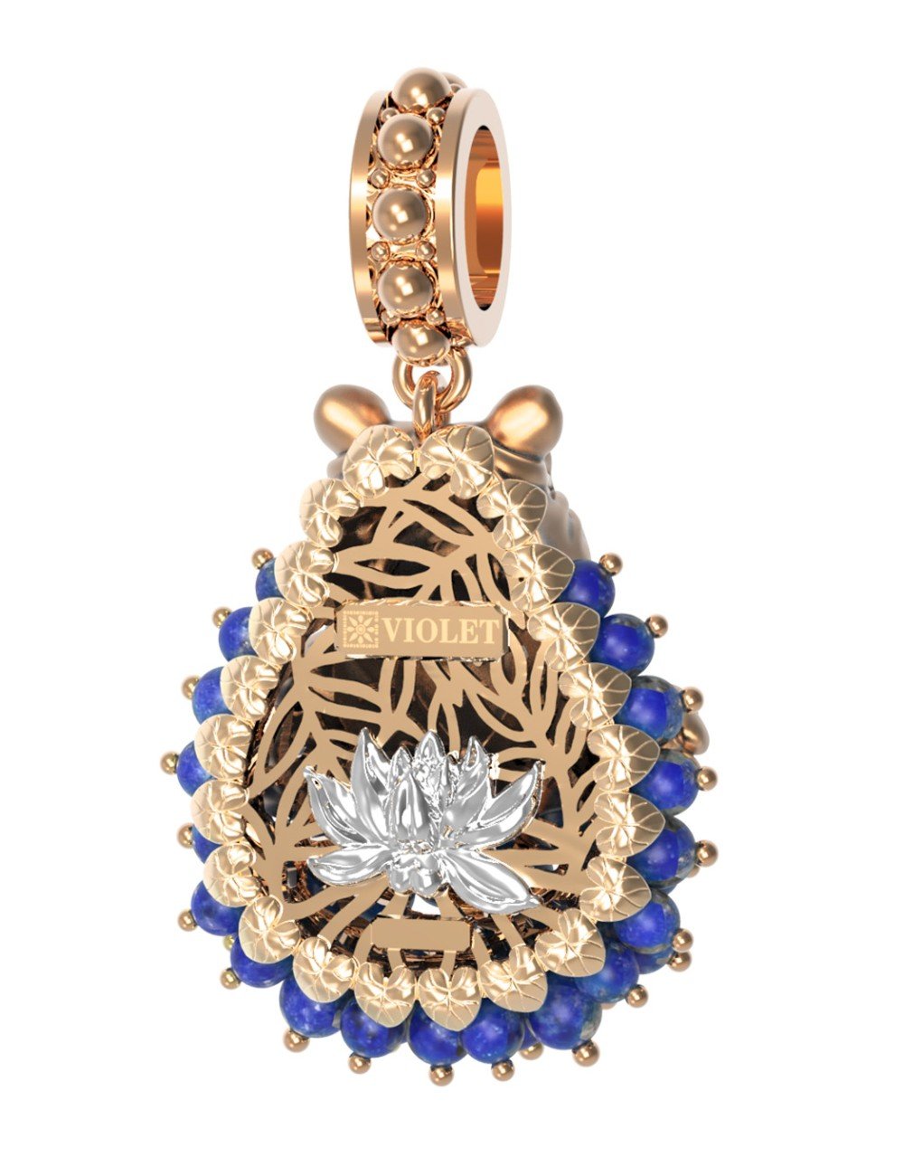 Подвеска из золота c эмалью и лазуритом