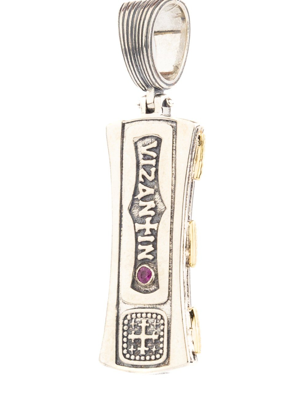 Подвеска из серебра и золота c рубином