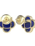 Серьги из лимонного золота c лазуритом