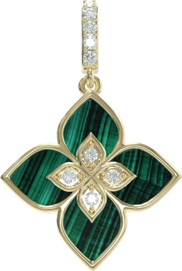 Подвеска из лимонного золота c бриллиантами и малахитом