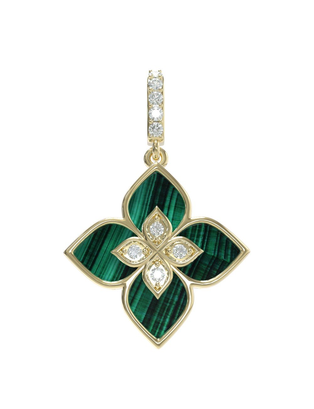 Подвеска из лимонного золота c бриллиантами и малахитом