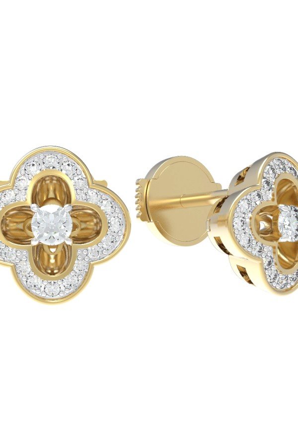 Серьги из лимонного золота c бриллиантами