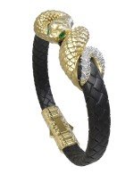 Браслет из лимонного золота c бриллиантами, изумрудом и шнурком