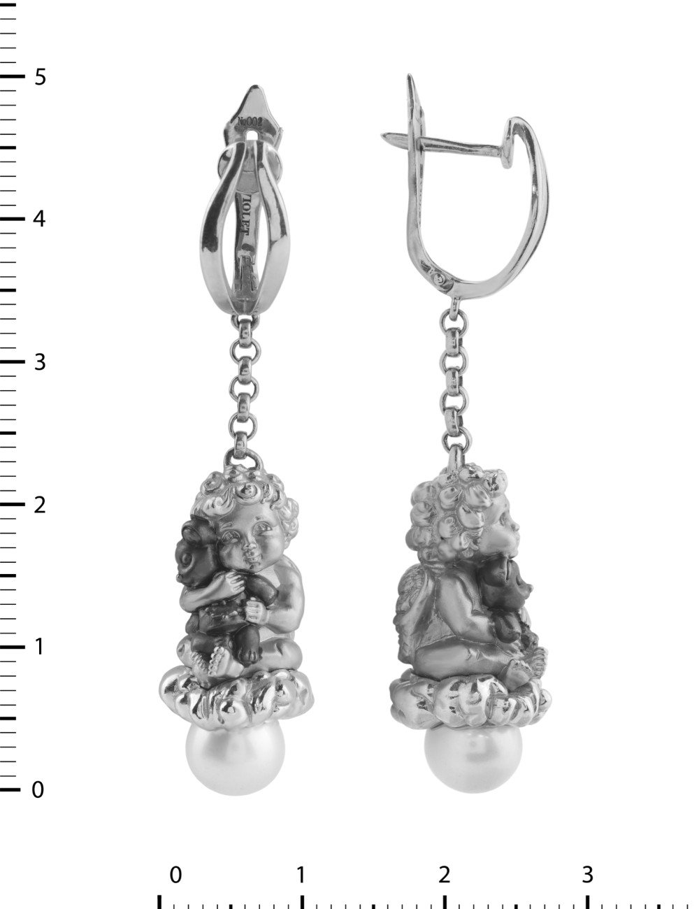 Серьги из белого золота c жемчугом