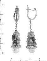 Серьги из белого золота c жемчугом