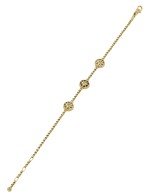 Браслет из лимонного золота c бриллиантами, лазуритом и перламутром