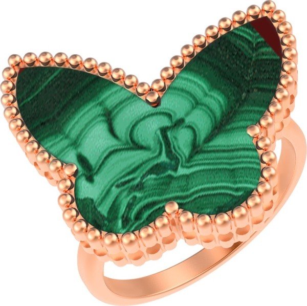 Кольцо из золота c малахитом