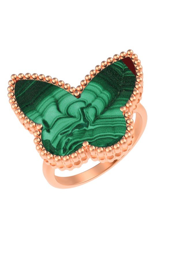 Кольцо из золота c малахитом