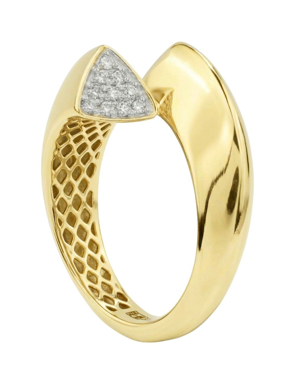 Кольцо из лимонного золота c бриллиантами