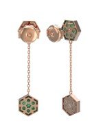 Серьги из золота c малахитом и перламутром