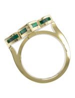 Кольцо из лимонного золота c бриллиантами и малахитом