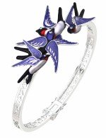 Браслет из белого золота c эмалью