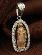 Образок из белого золота c бриллиантами