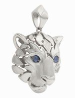 Подвеска из белого золота c сапфиром