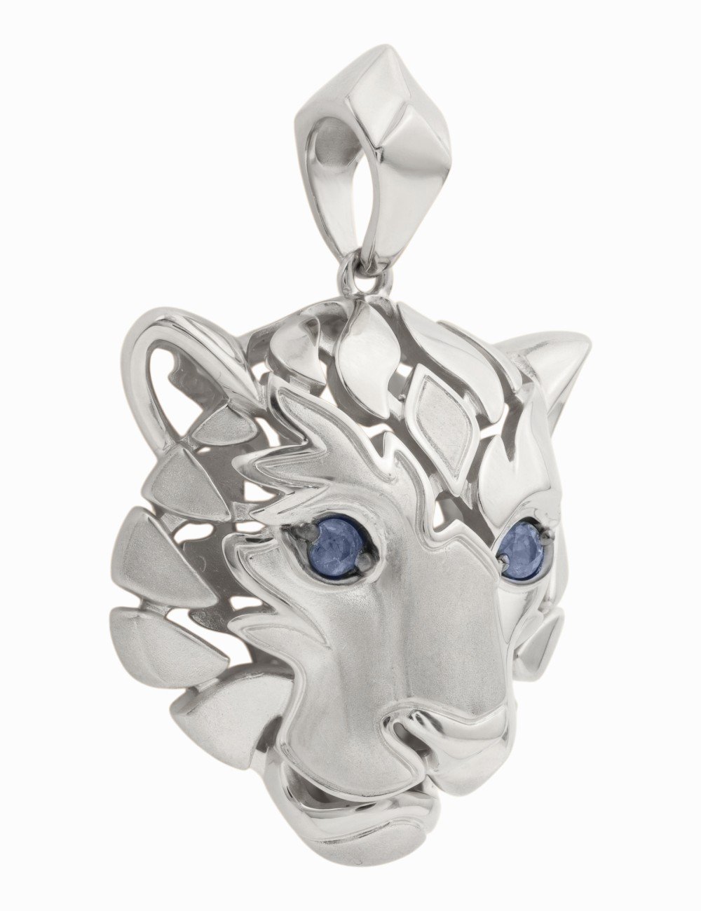 Подвеска из белого золота c сапфиром