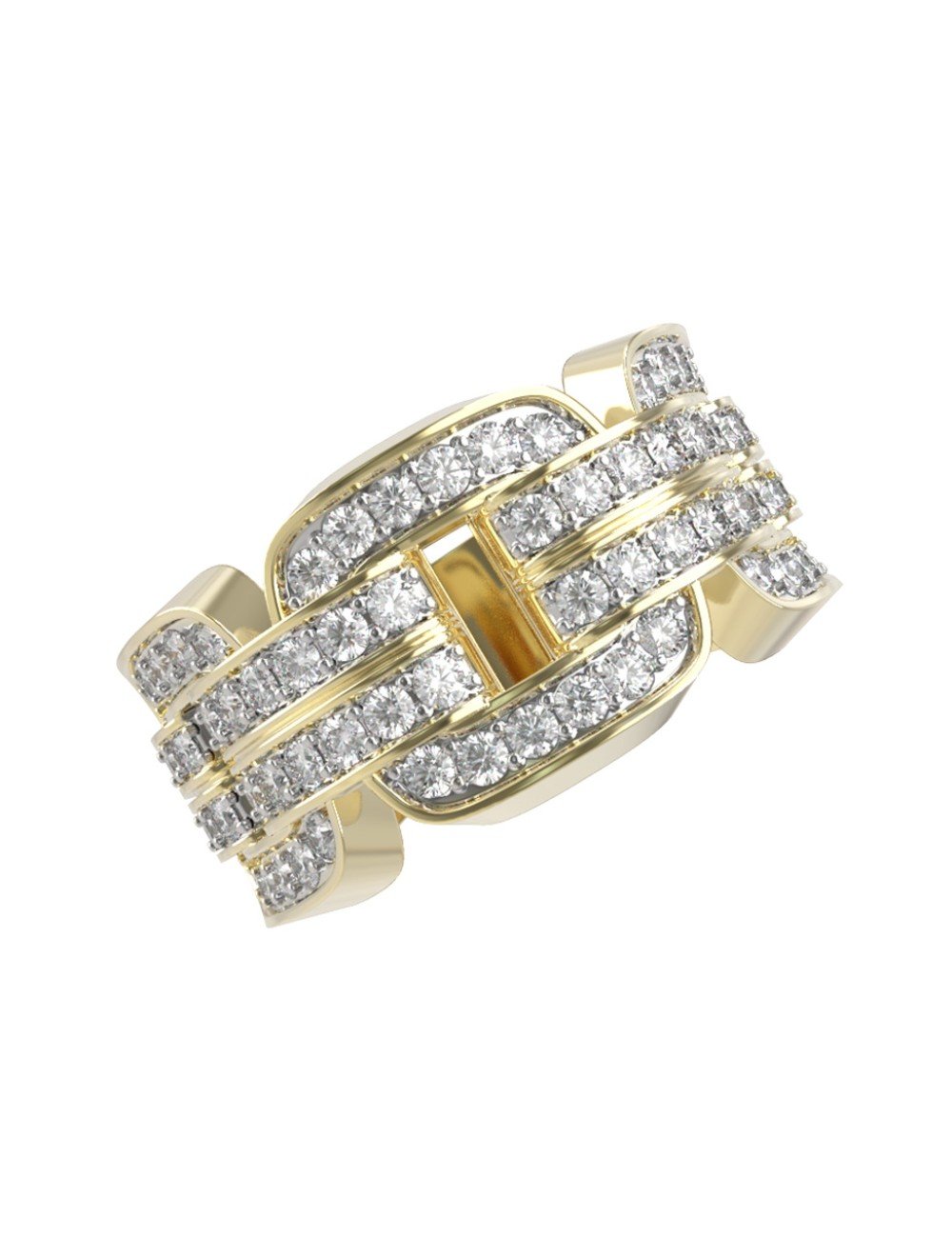 Кольцо из лимонного золота c бриллиантами