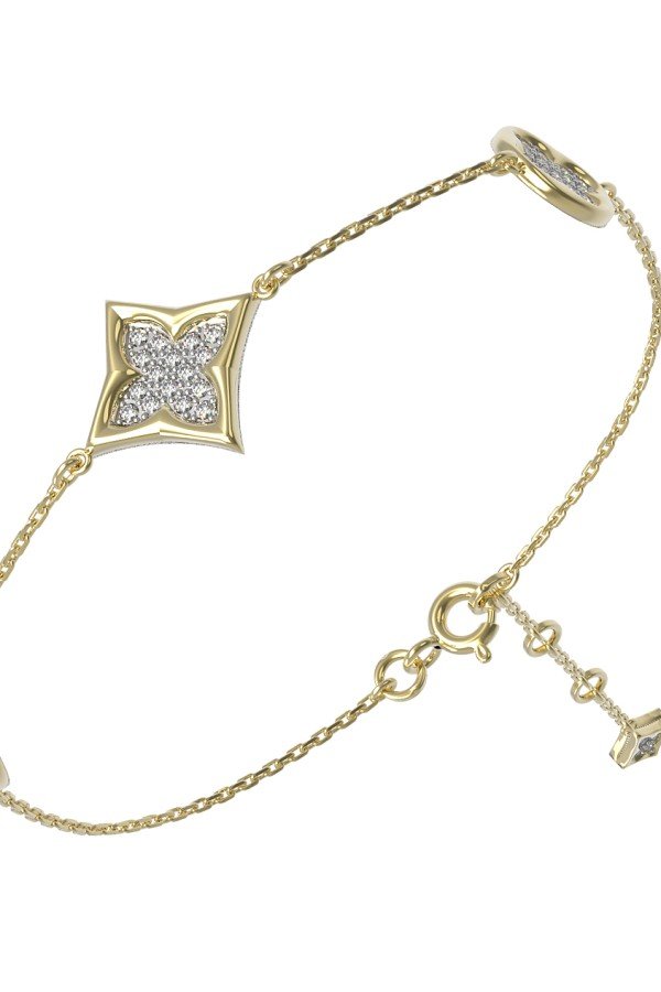 Браслет из лимонного золота c бриллиантами