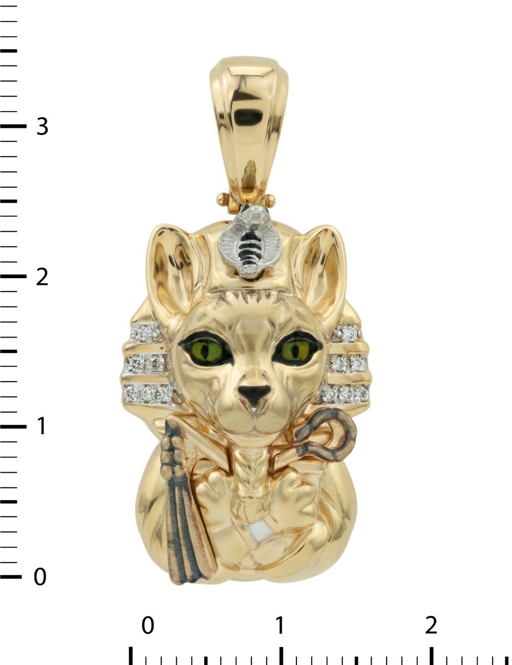 Подвеска из лимонного золота c эмалью, бриллиантами и рубином