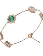 Браслет из золота c малахитом и перламутром