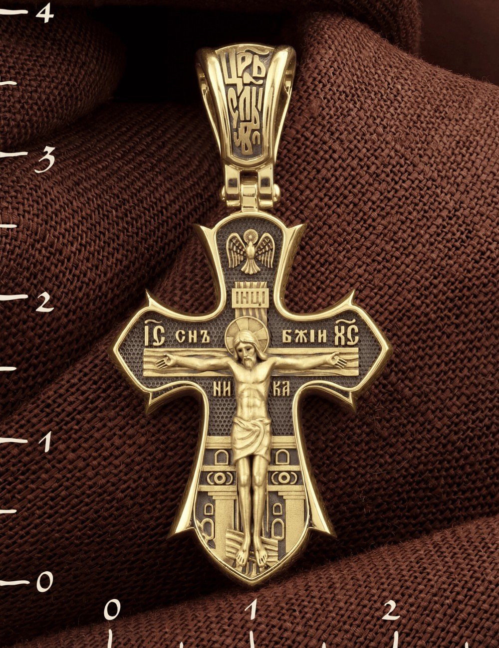 Крест из лимонного золота