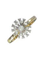 Кольцо из лимонного золота c бриллиантами