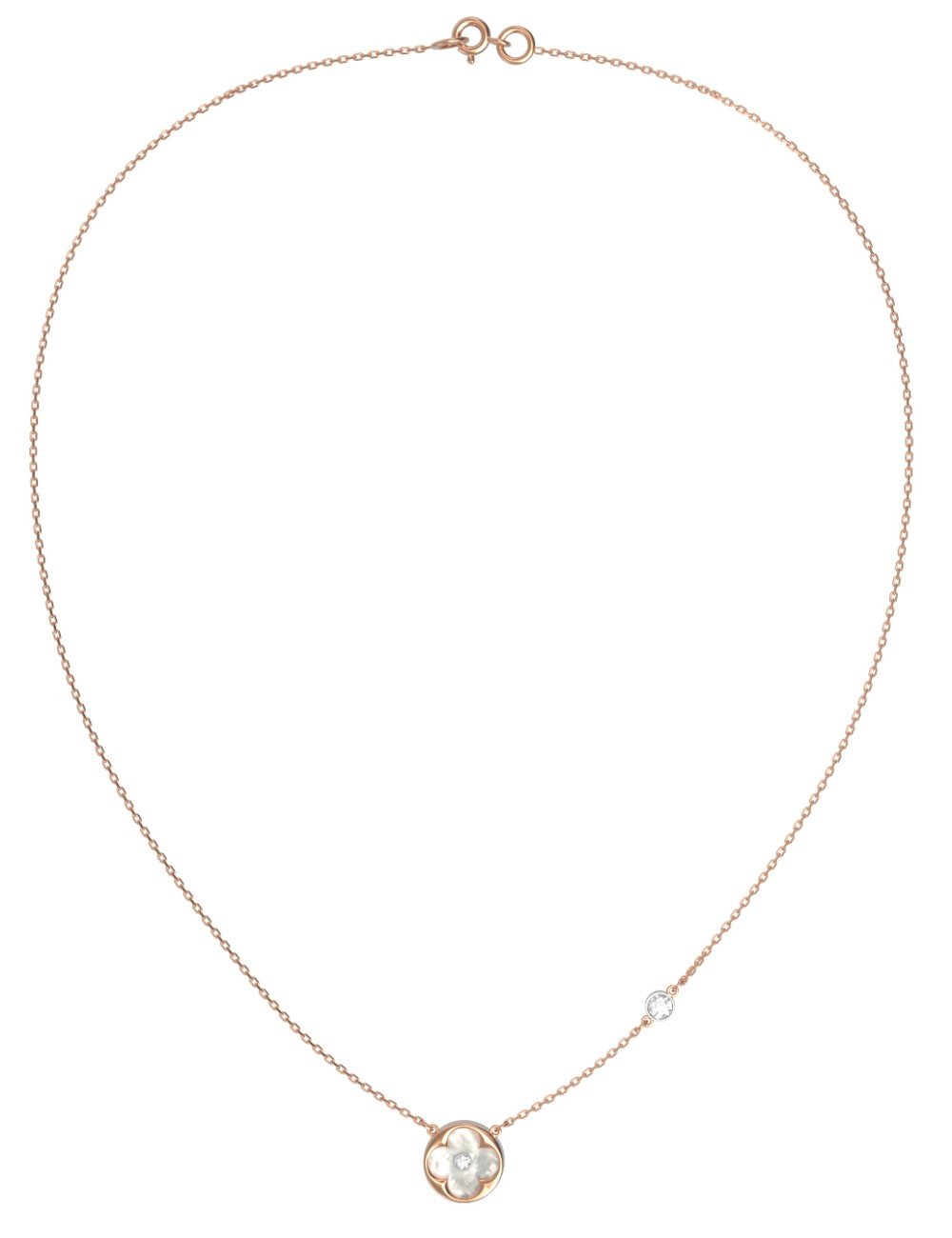 Колье из золота c бриллиантами и перламутром