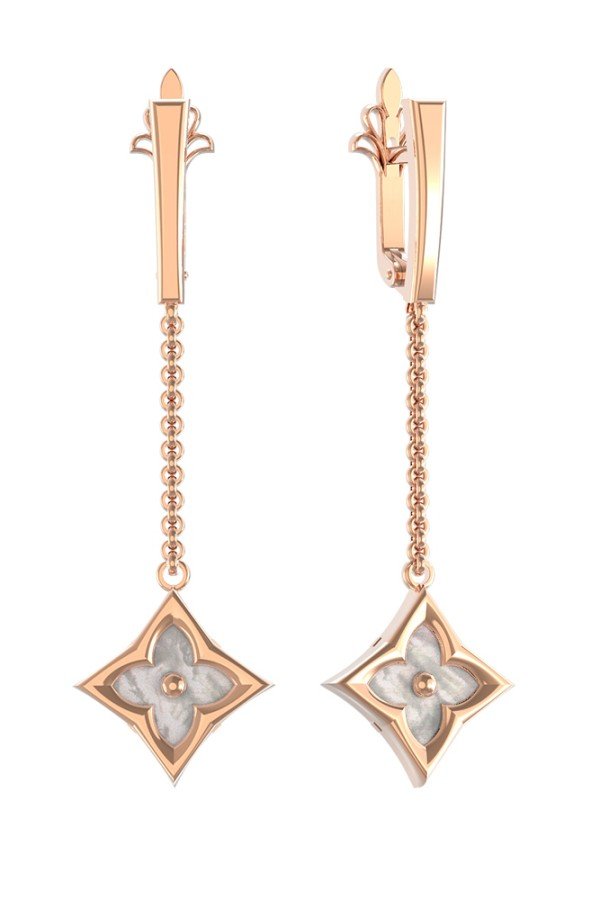 Серьги из золота c перламутром