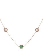 Колье из золота c малахитом и перламутром