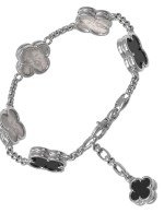 Браслет из белого золота c ониксом и перламутром