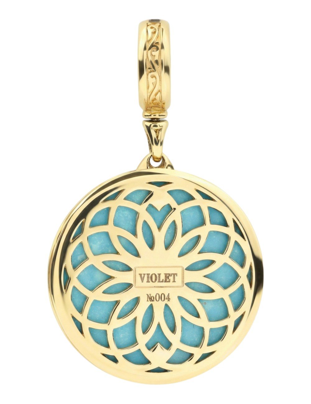 Подвеска из лимонного золота c бирюзой