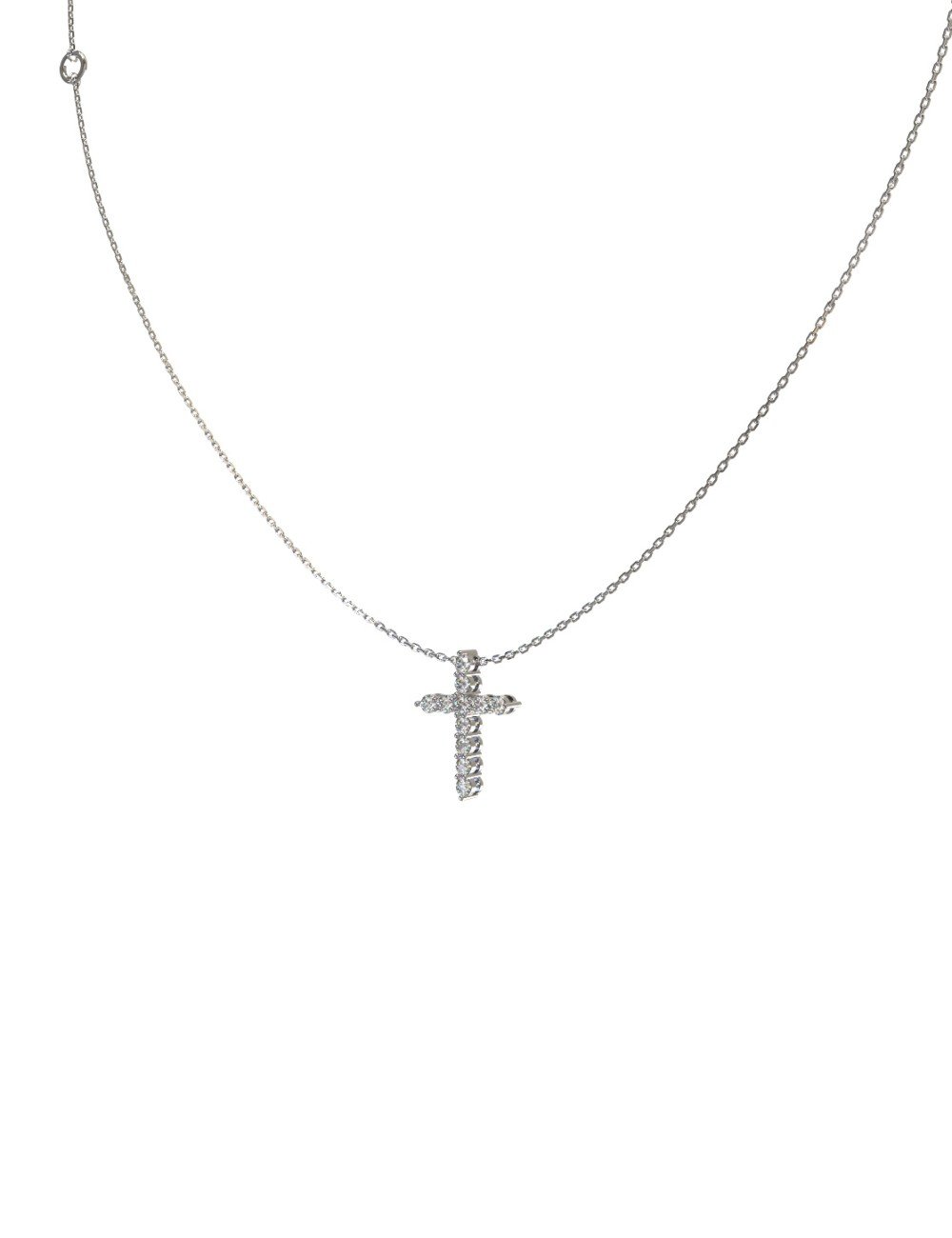 Крест из белого золота c бриллиантами