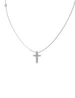 Крест из белого золота c бриллиантами