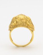 Кольцо из лимонного золота c эмалью