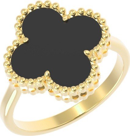 Кольцо из лимонного золота c ониксом
