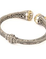 Браслет из серебра и золота c бриллиантами и рубином