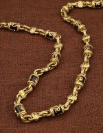 Цепь из лимонного золота c ониксом