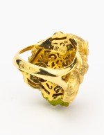 Кольцо из лимонного золота c эмалью