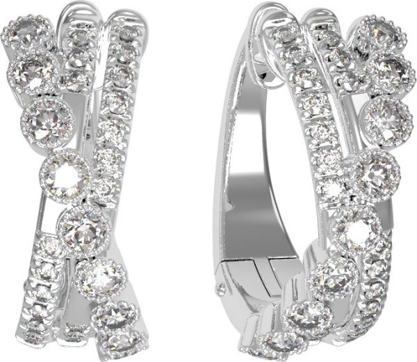 Серьги из белого золота c бриллиантами