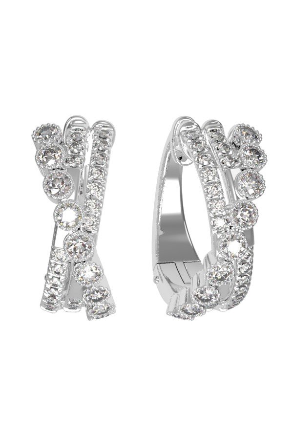 Серьги из белого золота c бриллиантами